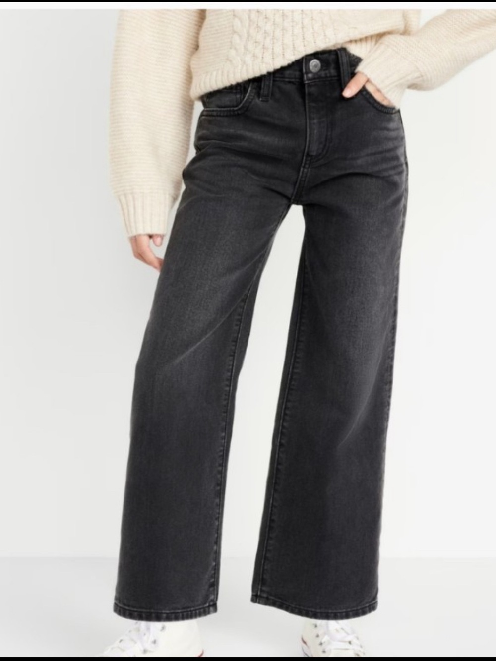 H&M Black/Dark Gray Loose Ample Wide Leg Women's Jeans Size 29